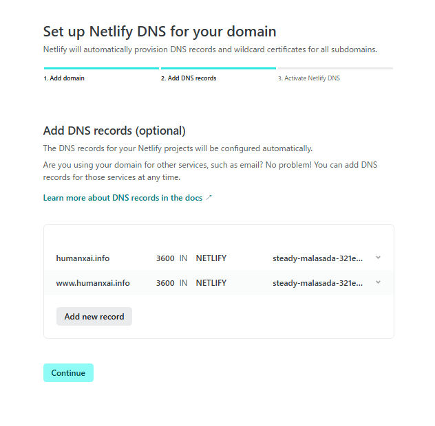 NetlifyのDNS設定