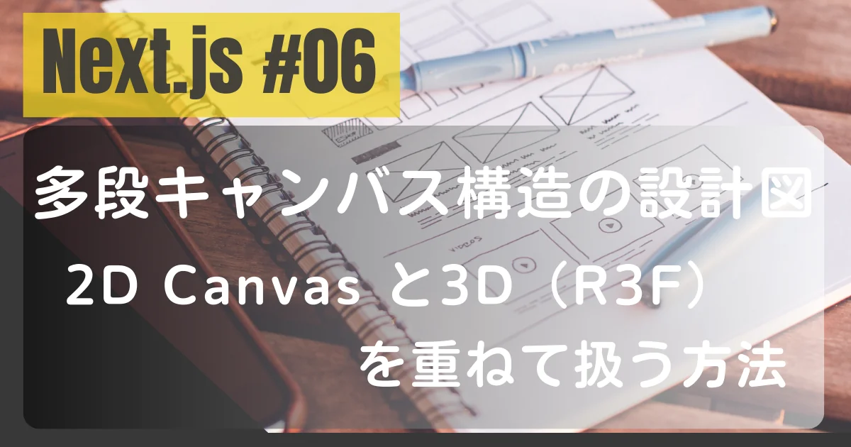 Next.js #06 多段キャンバス構造の設計図：2D Canvas と 3D（R3F）を重ねて扱う方法